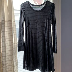 Grey/blue striped soft dress